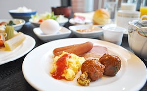 写真:朝食バイキング一例